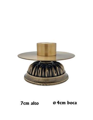 Candelero Base Redonda Cuero Borde...