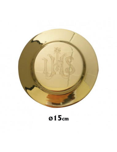 Patena Caliz Metal Dorada Ihs Grabado...