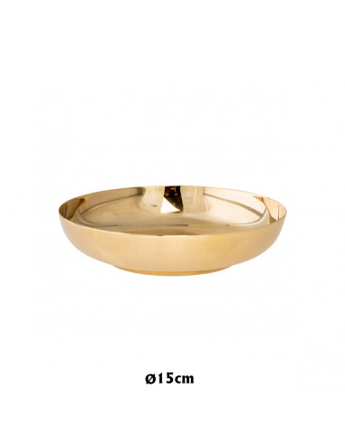 Patena Dorada 15cm Lisa con base pequeña