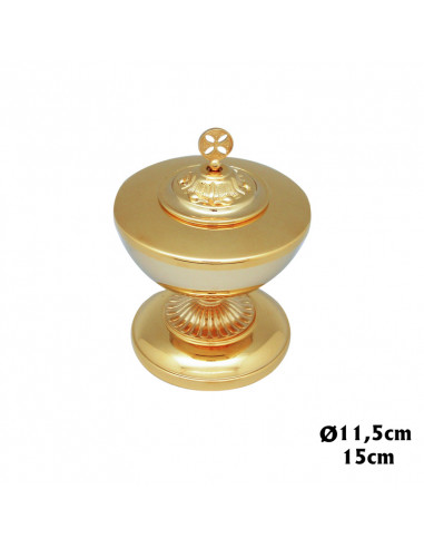 Copon Bajo Dorado Liso Con Cruz Superior