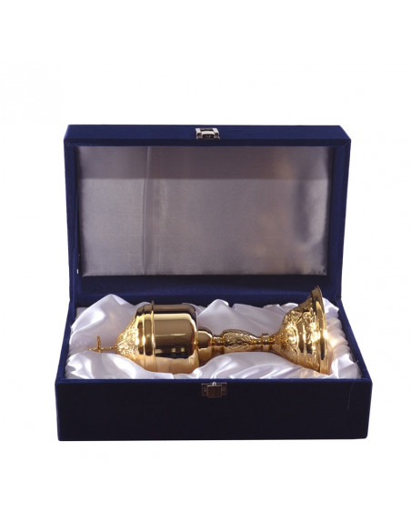 Copon Dorado 25x11. 5 CM Adorno Floral Nudo Oval Base Redonda Oro 24k En Caja Forrada