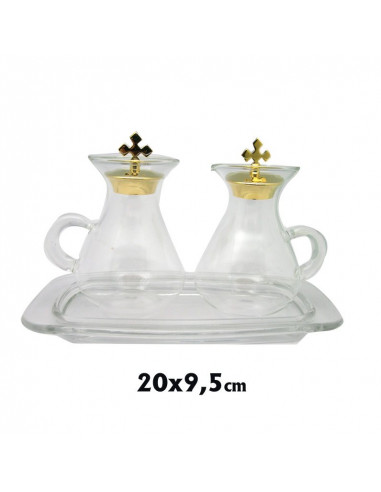 Vinajera Cristal Con Bandeja Cristal...