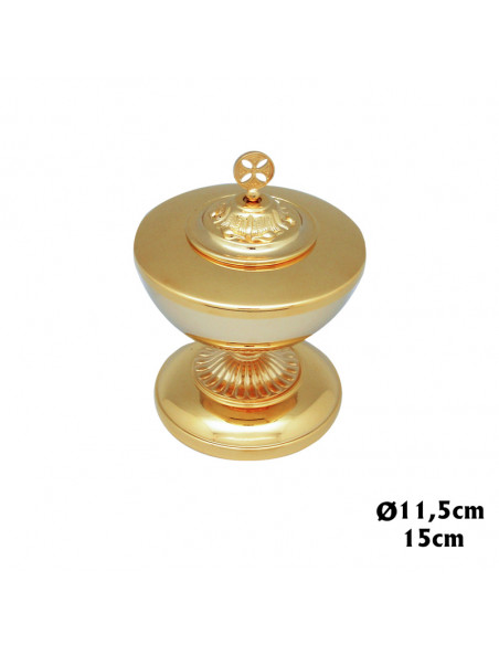 Copon Bajo Dorado Liso Con Cruz Superior