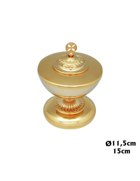 Copon Bajo Dorado Liso Con Cruz Superior