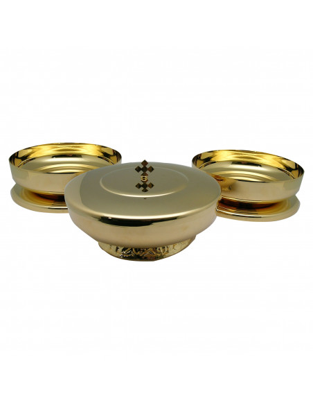 Copon Patena Triple Con Base 14X18cm Dorado