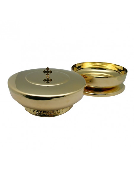 Copon Patena Doble Con Base 17x14cm Dorado