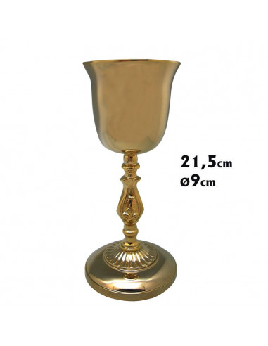 Caliz Metal Nudo Alto Pie Con Aristas 21. 5 Alto