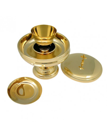 Copon Comunion 2 Especies Con Caliz Y Patena Mini Con Base 15X15cm Dorado