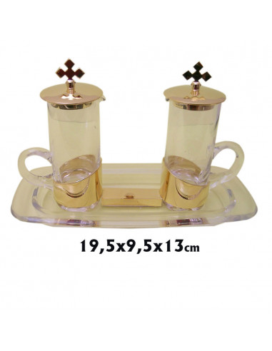 Vinajera Cristal Tubo Redondo Aplique...