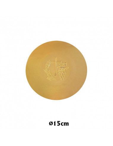 Patena Metal Dorada Grabada Espigas Y Uvas 609 A Juego Con Caliz