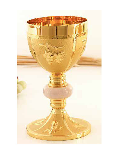 Caliz Metal Dorado Dos Tonos Grabados...