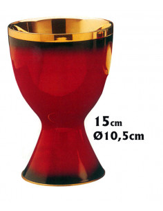 Caliz Rojo Esmaltado Dorado...