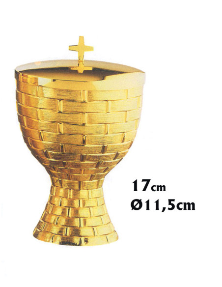 Copon Patena Dorado 16 cm con Tapa Apertura Parcial o Total