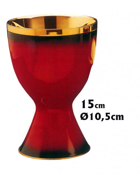 Caliz Rojo Esmaltado Dorado N5030