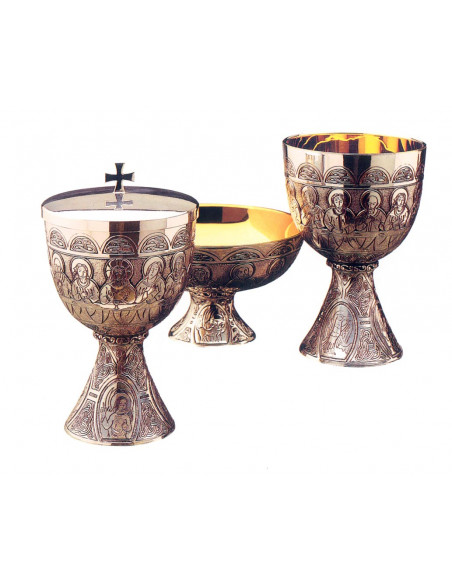 Copon Patena Metal Platedo Tallado Santa Cena N5052
