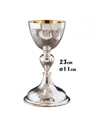 Caliz Plateado Tallado Uvas N5045