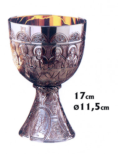 Caliz Metal Plateado Tallado Santa...