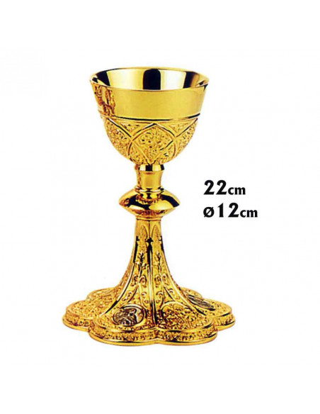 Caliz Dorado Medallones Plateados N5060