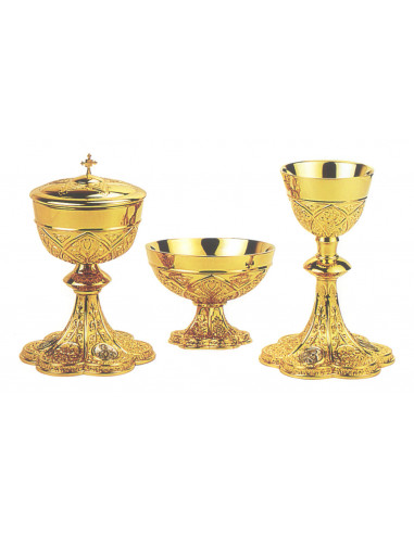 Caliz Dorado Medallones Plateados N5060