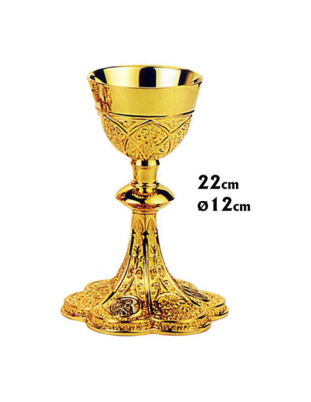 Caliz Dorado Medallones Plateados N5060