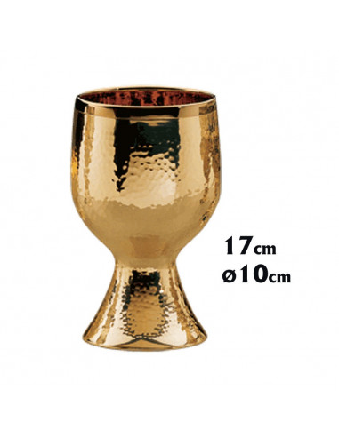 Caliz Metal Plateado Liso Martilleado...