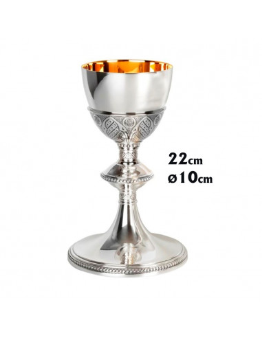 Caliz Metal Dos Tonos Cristo Resucitado Sujetando Copa N5385