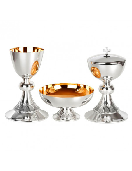 Copon Metal Plateado Cincelado Copa Lisa N5416 22Cm Alto