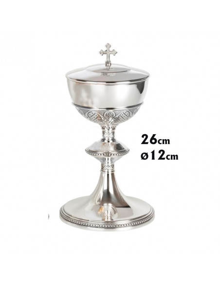 Copon Metal Plateado Gotico Cincelado Sobrecopa Cincelada N5401 26cm Alto