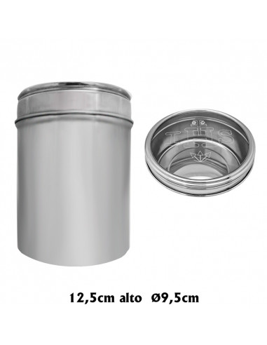 Caja Para Guardar Formas Inoxidable Tapa Grabada Ihs 9. 5cm Diametro