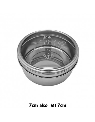 Caja Para Guardar Formas Inoxidable Tapa Grabada Ihs 17cm Diametro