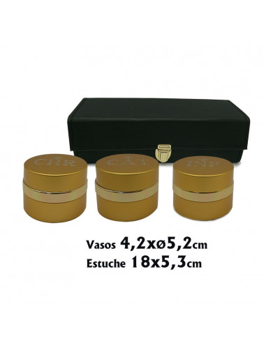Crismera 1 Vaso Dorado Con Estuche
