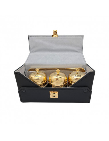 Crismera 3 Vasos Con Bandeja Metal...