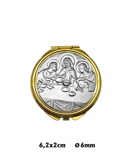 Portaviatico Caja Dorada Placa Superior Relieve Plateada Comunion 6.2X2 Cm