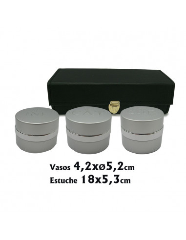 Crismera 3 Vasos Aluminio Plateado Y...