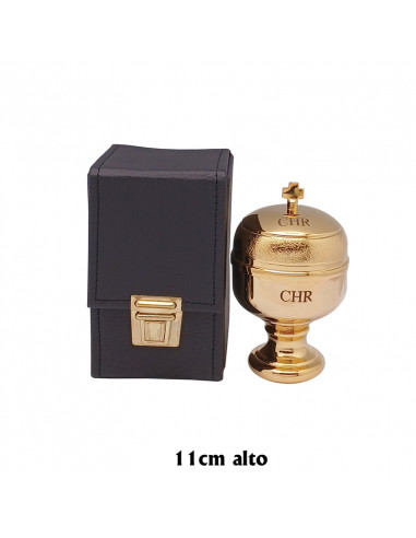 Crismera CHR 1 Vaso Metal Dorado Y Cristal Interno Estuche Rectagular