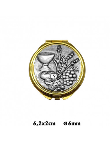 Portaviatico Caja Dorada Placa Superior relieve plateada Comunion 6.2x2 cm