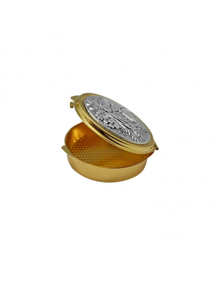 Portaviatico Caja Dorada Placa Superior Relieve Plateada Comunion 6.2X2 Cm