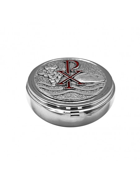 Portaviatico Caja Dorada Placa Superior Relieve Plateada Paloma 6.2X2 Cm