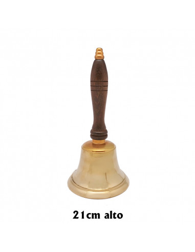 Campana Bronce Mango Madera 21Cm
