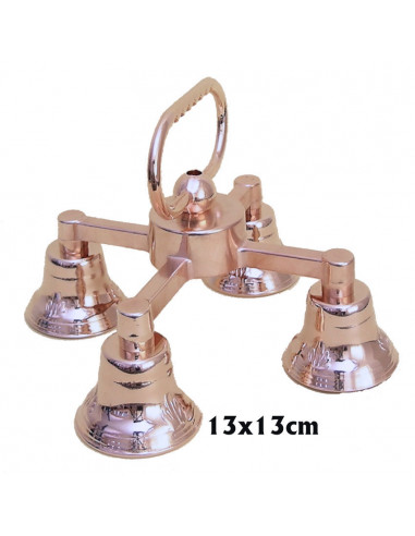 Carrillon 4 Campanas Metal Dorado Con...