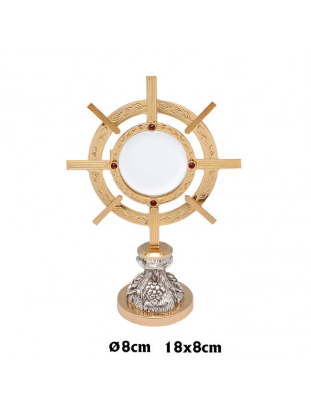 Custodia Metal Clasica Dorada Con Pie Liso 60Cm Alto Y 35 Ancho