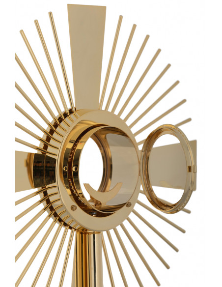 Custodia Metal Clasica Dorada Con Pie Liso 60Cm Alto Y 35 Ancho
