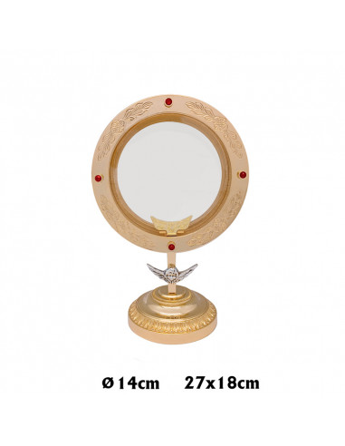 Custodia Dorada Circular Grabada 29x18cm Para Forma De 14cm N486