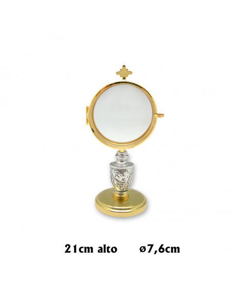 Custodia Dorada Tipo Timon Trenzada Adornos Transparentes Pie Rayado 25Cm