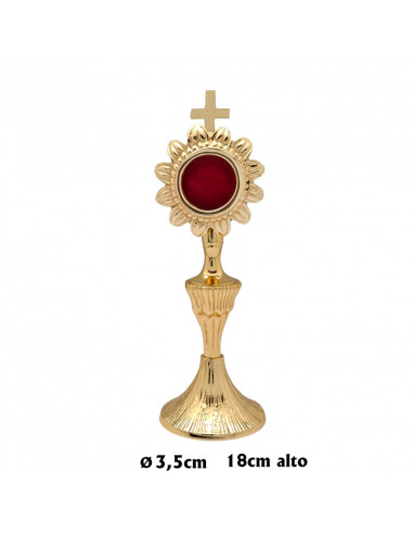 Relicario Dorado Forma Sol Con Pie...