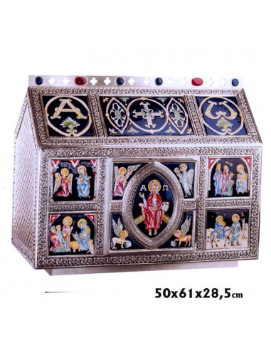 Caliz Metal Plateado Cena Relieve N5005