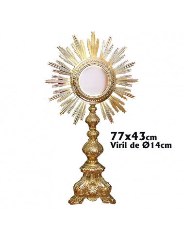 Custodia Dorada Redonda 15Cm Con Cruz...