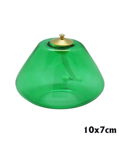Lampara Cristal Verde 10X7cm Tipo Rombo
