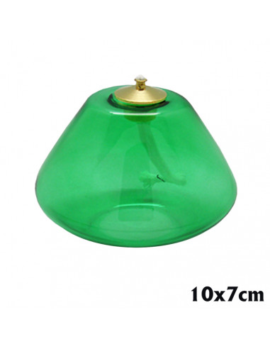 Lampara Cristal Verde 10X7cm Tipo Rombo