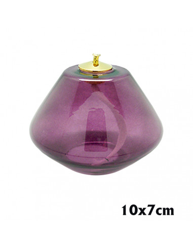 Lampara Cristal Morada 10X7cm Tipo Rombo